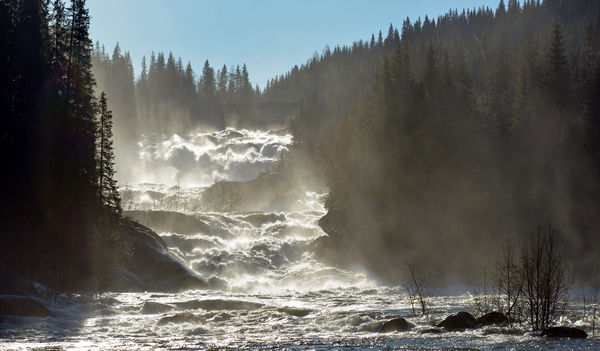 Waterfall in Røssåga river